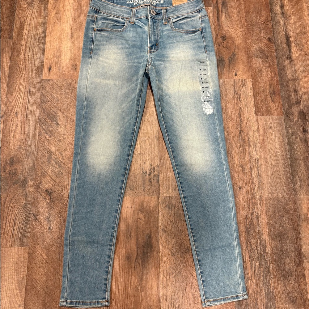 American Eagle Outfitters low-rise super stretch Blue Skinny Jegging Jeans Sz 4S